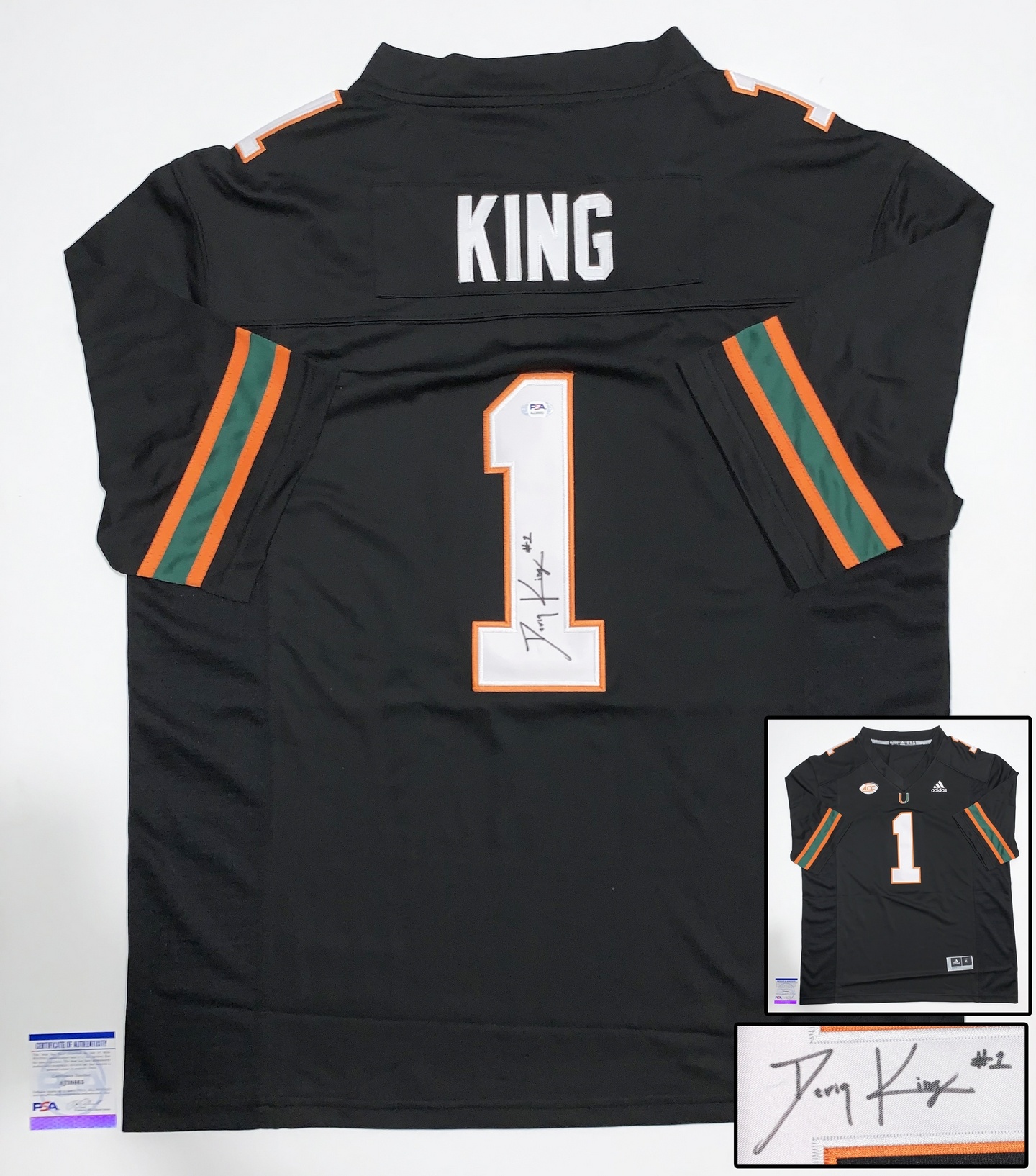 Deriq King Signed Jersey UM Miami Hurricanes PSA/DNA 1