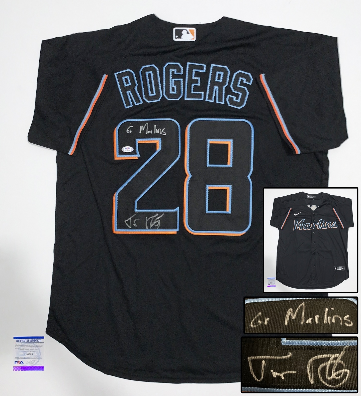 Miami Marlins Trevor Rogers Signed Jersey PSA/DNA