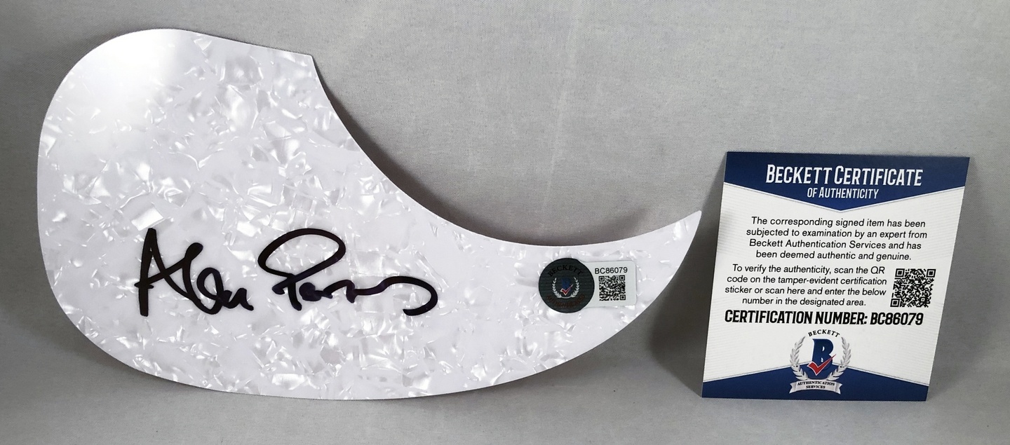 Alan Parsons Signed Acoustic PickGuard Beckett BAS