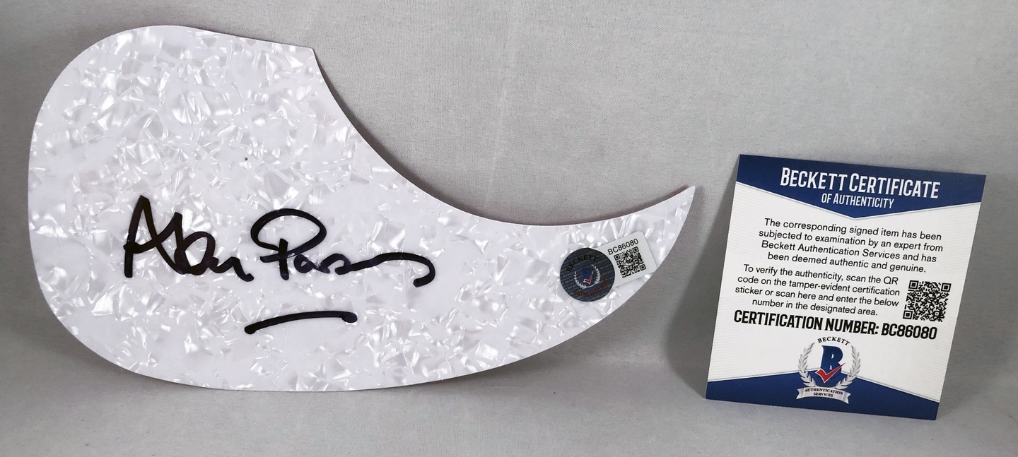 Alan Parsons Signed Acoustic PickGuard Beckett BAS 1