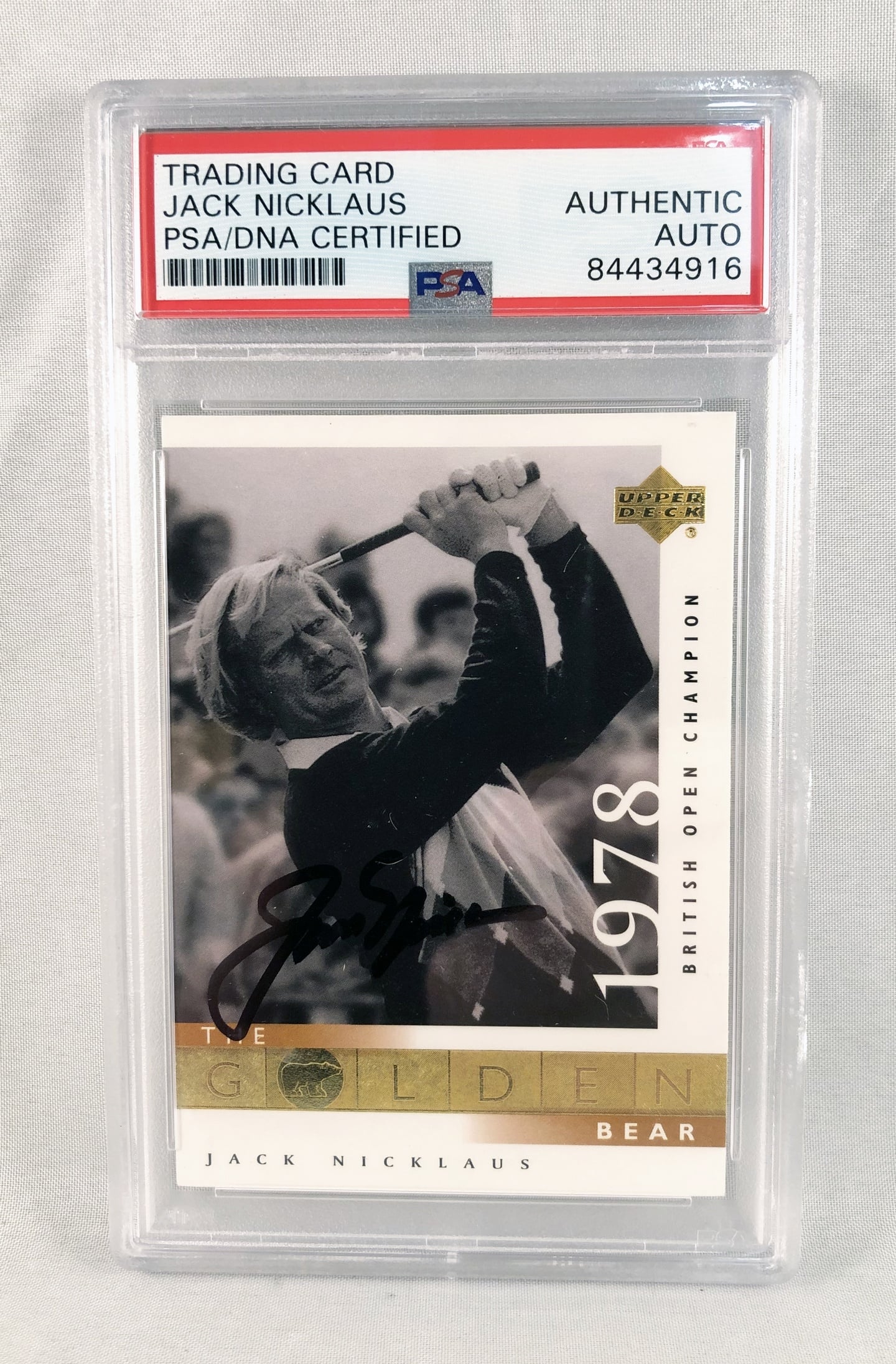 Jack Nicklaus Signed Trading Card 1978 Masters Champion