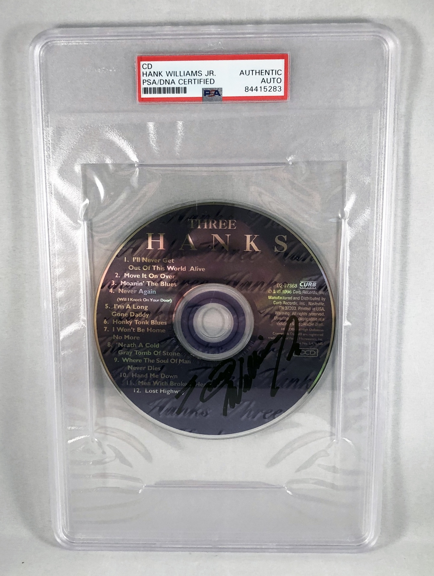 Country Singer Hank Williams Jr Signed CD PSA/DNA 3