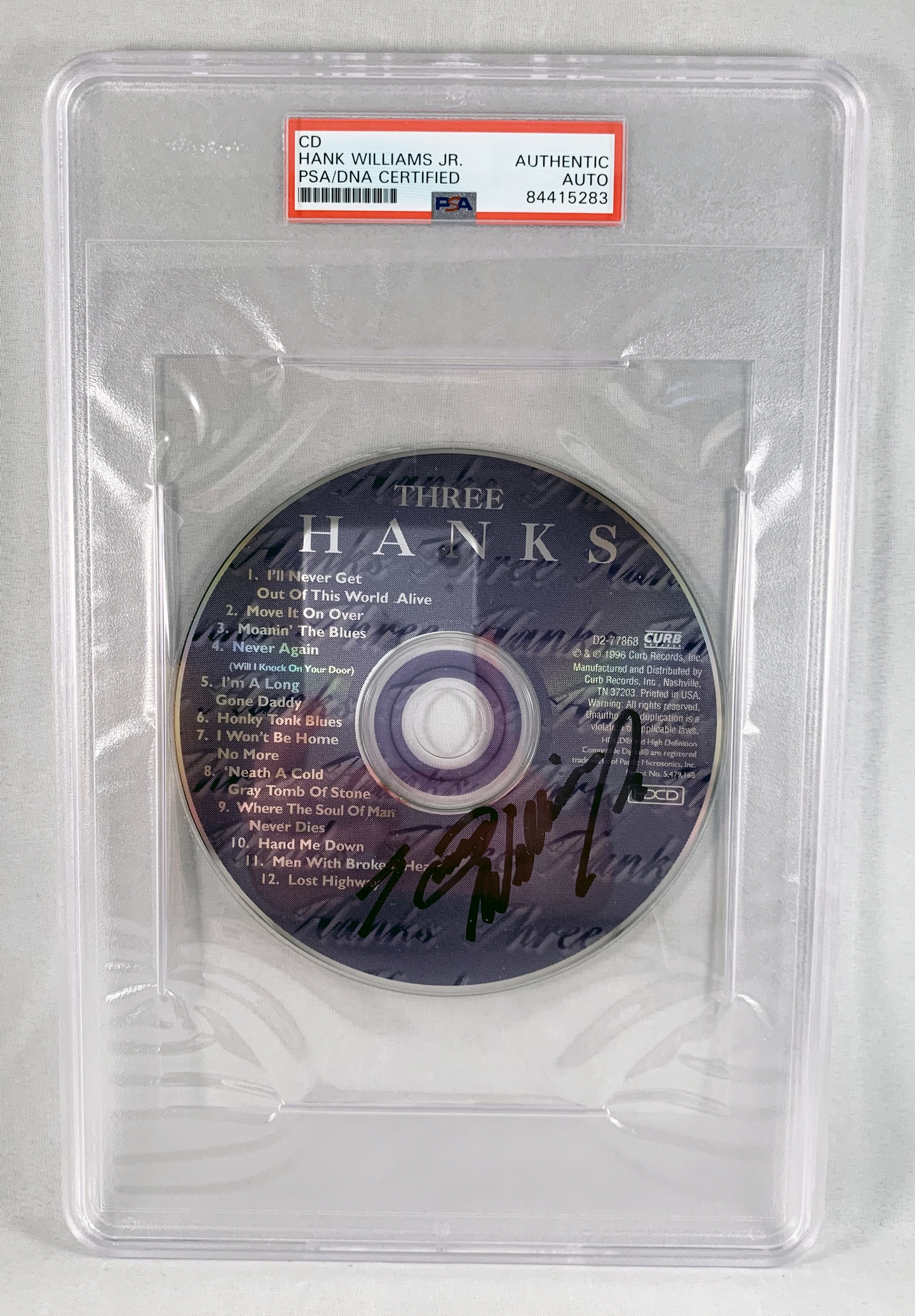 Country Singer Hank Williams Jr Signed CD PSA/DNA 4