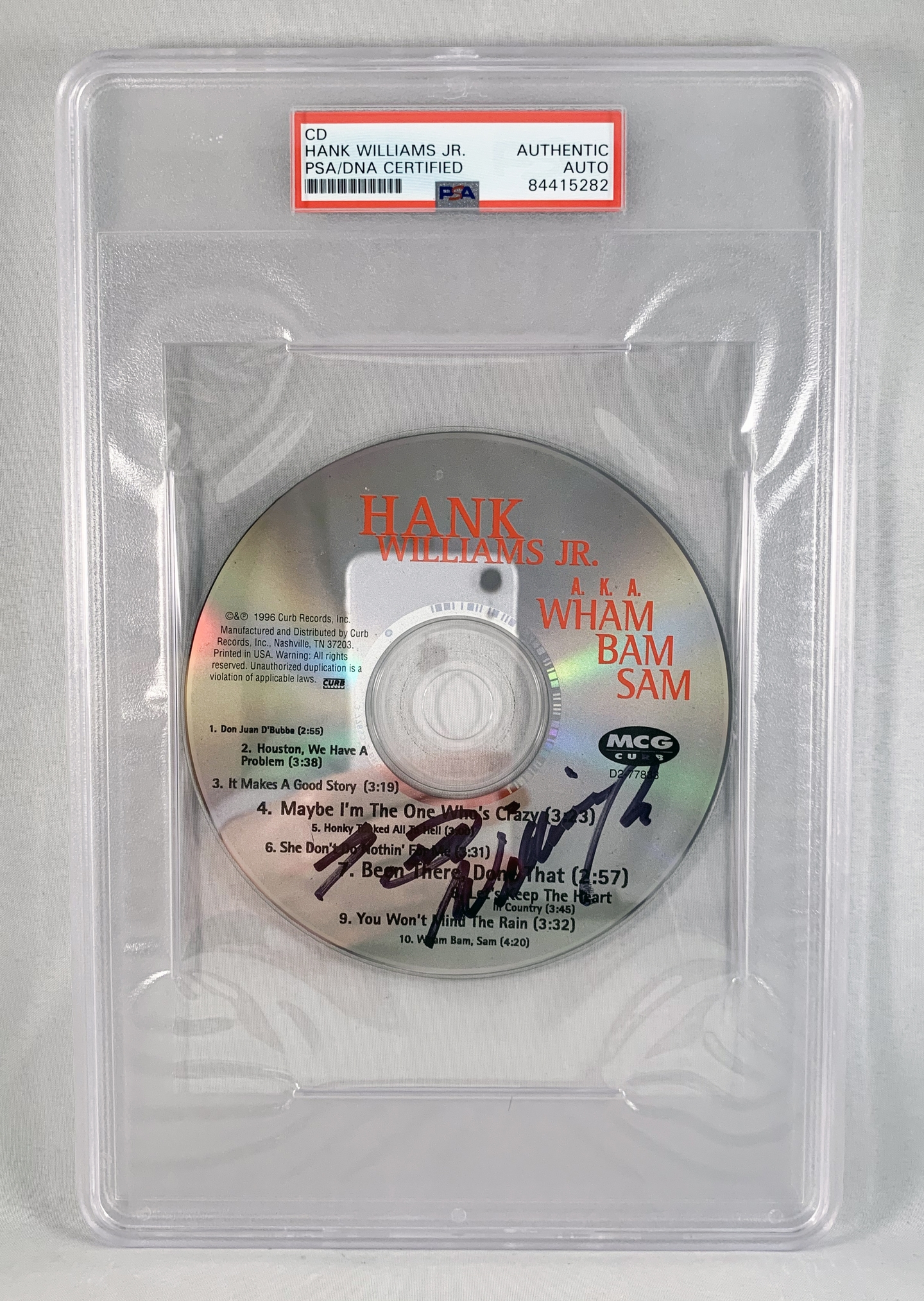 Country Singer Hank Williams Jr Signed CD PSA/DNA 8