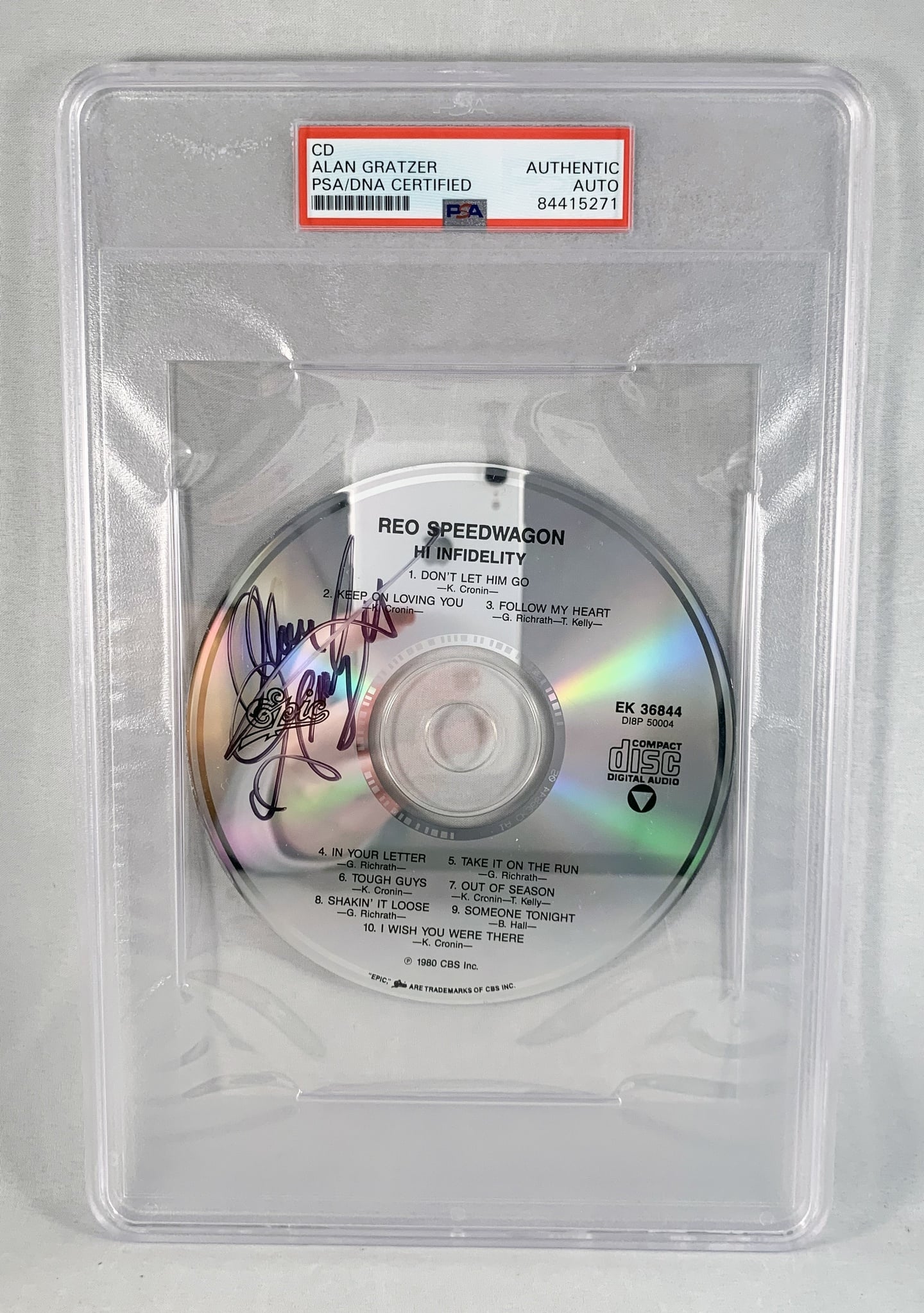 Alan Gratzer Signed CD PSA/DNA REO Speedwagon