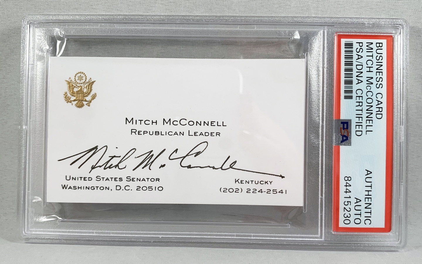US Senator Republican Majority Leader Mitch McConnell Signed Senate Business Card PSA/DNA 2