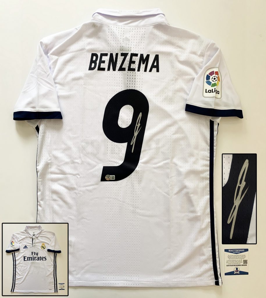 Karim Benzema Maillot Real Madrid signé 21/22 Adidas BAS