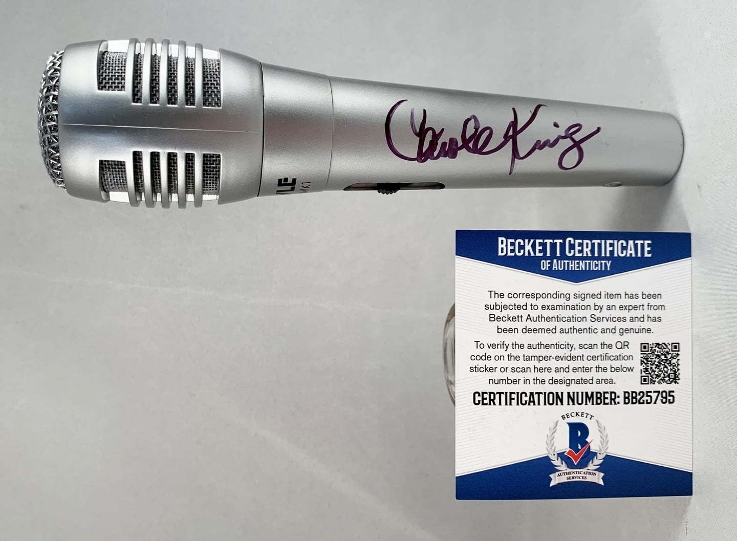 Carole King Autographed Microphone Beckett BAS 1