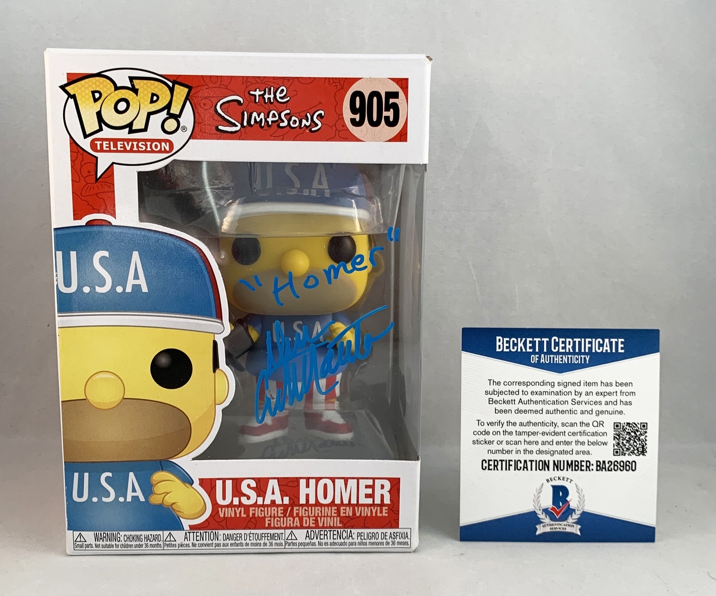 Dan Castellaneta Signed Funko Pop Beckett BAS USA Homer Simpsons