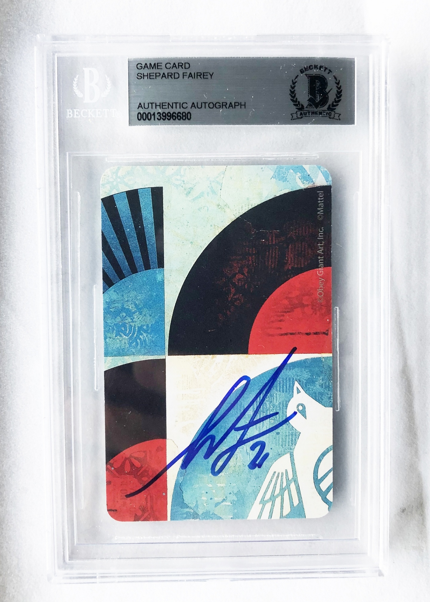 Shepard Fairey Signed Card Uno Limited Edition Beckett BAS 1