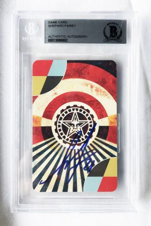 Shepard Fairey Signed Card Uno Limited Edition Beckett BAS 5