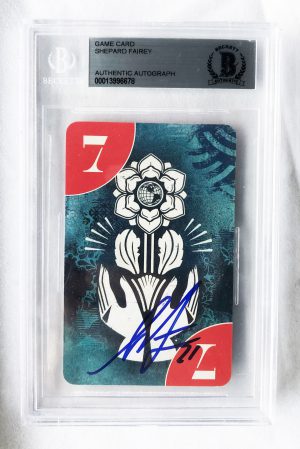 Shepard Fairey Signed Card Uno Limited Edition Beckett BAS 6