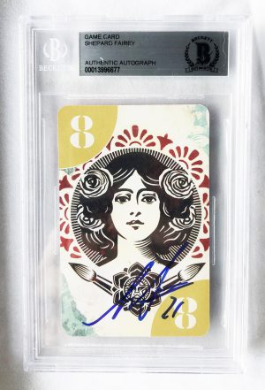 Shepard Fairey Signed Card Uno Limited Edition Beckett BAS 7