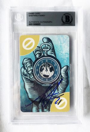 Shepard Fairey Signed Card Uno Limited Edition Beckett BAS 9