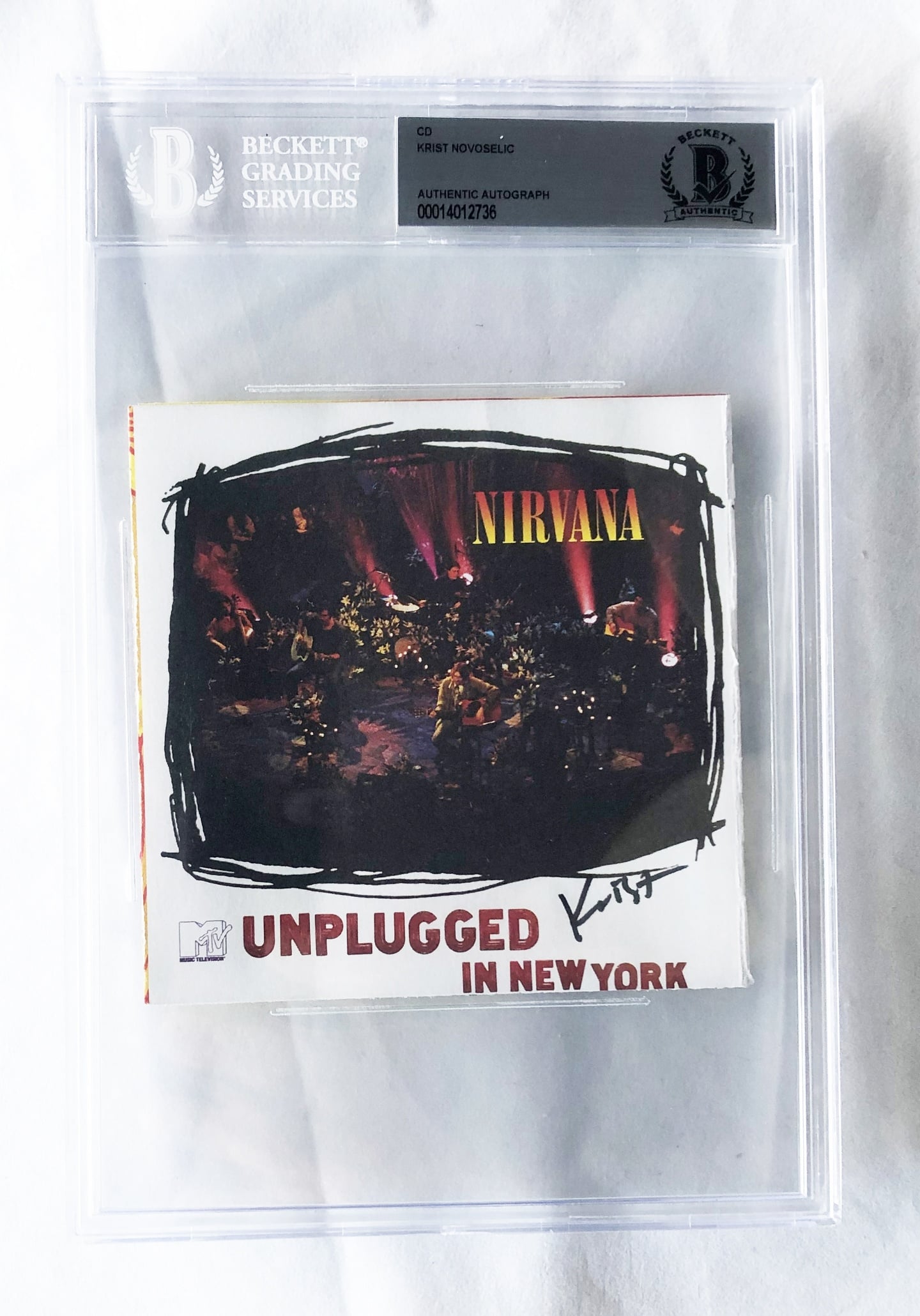 Krist Novoselic Signed CD Cover Beckett BAS Nirvana 4