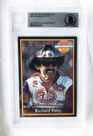Race Car Driver Richard Petty Signed Card Beckett BAS 1961 Maxx McDonalds #26
