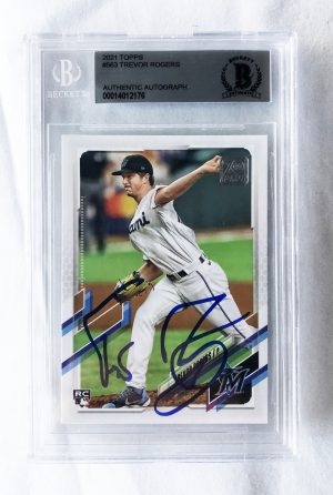 Miami Marlins Trevor Rogers Signed Rookie Card 2021 Topps #563