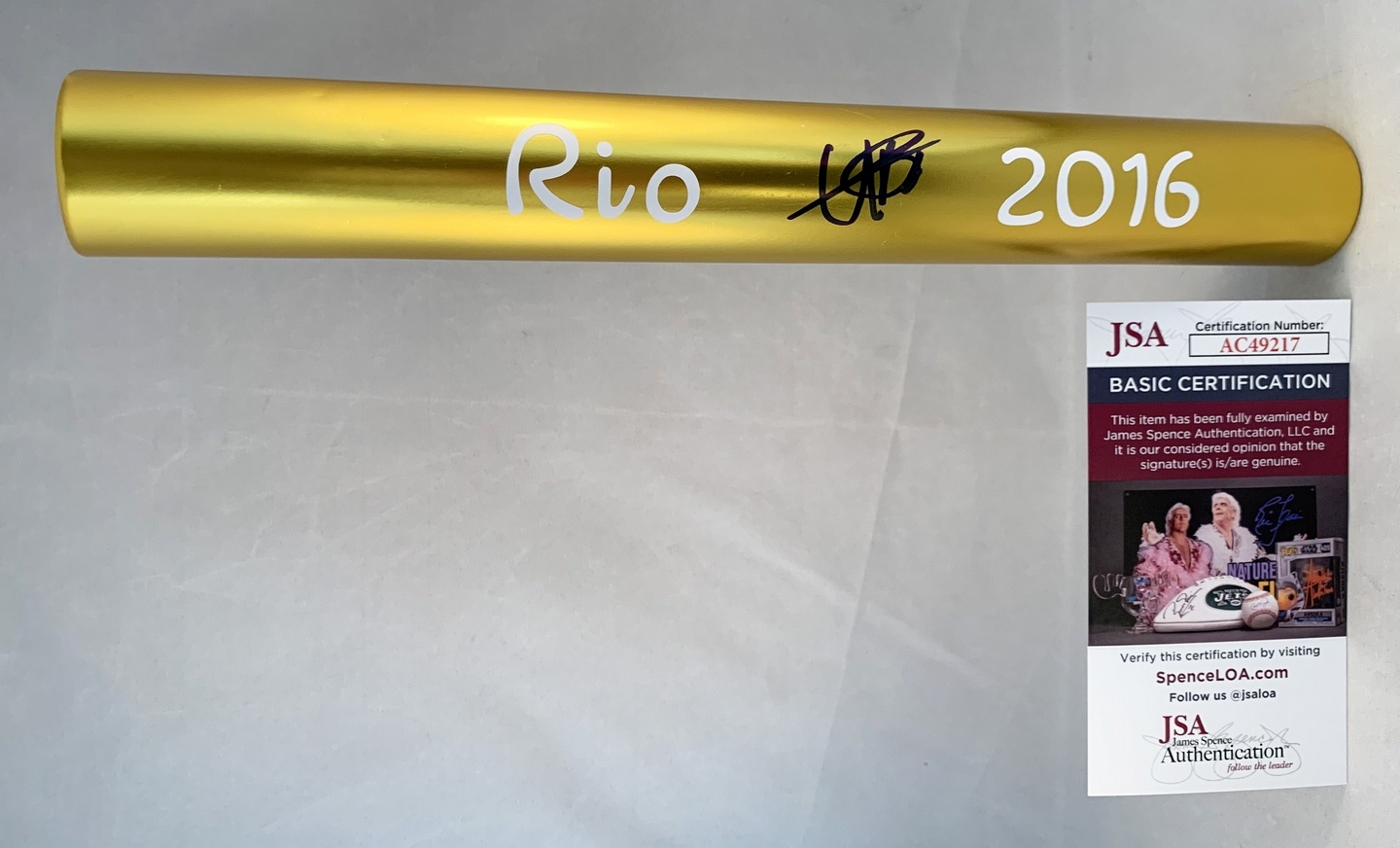 Usain Bolt Signed Baton 2016 Rio Olympics JSA 5