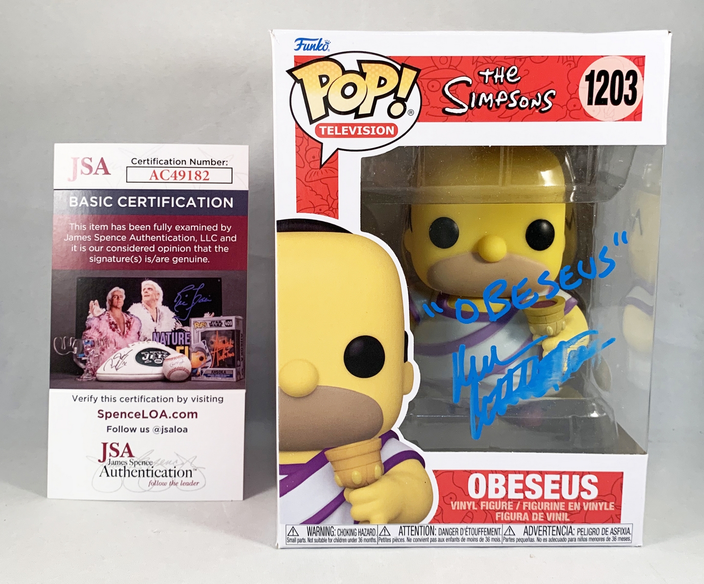Dan Castellaneta Signed Funko Pop JSA Obeseus Homer Simpsons 1
