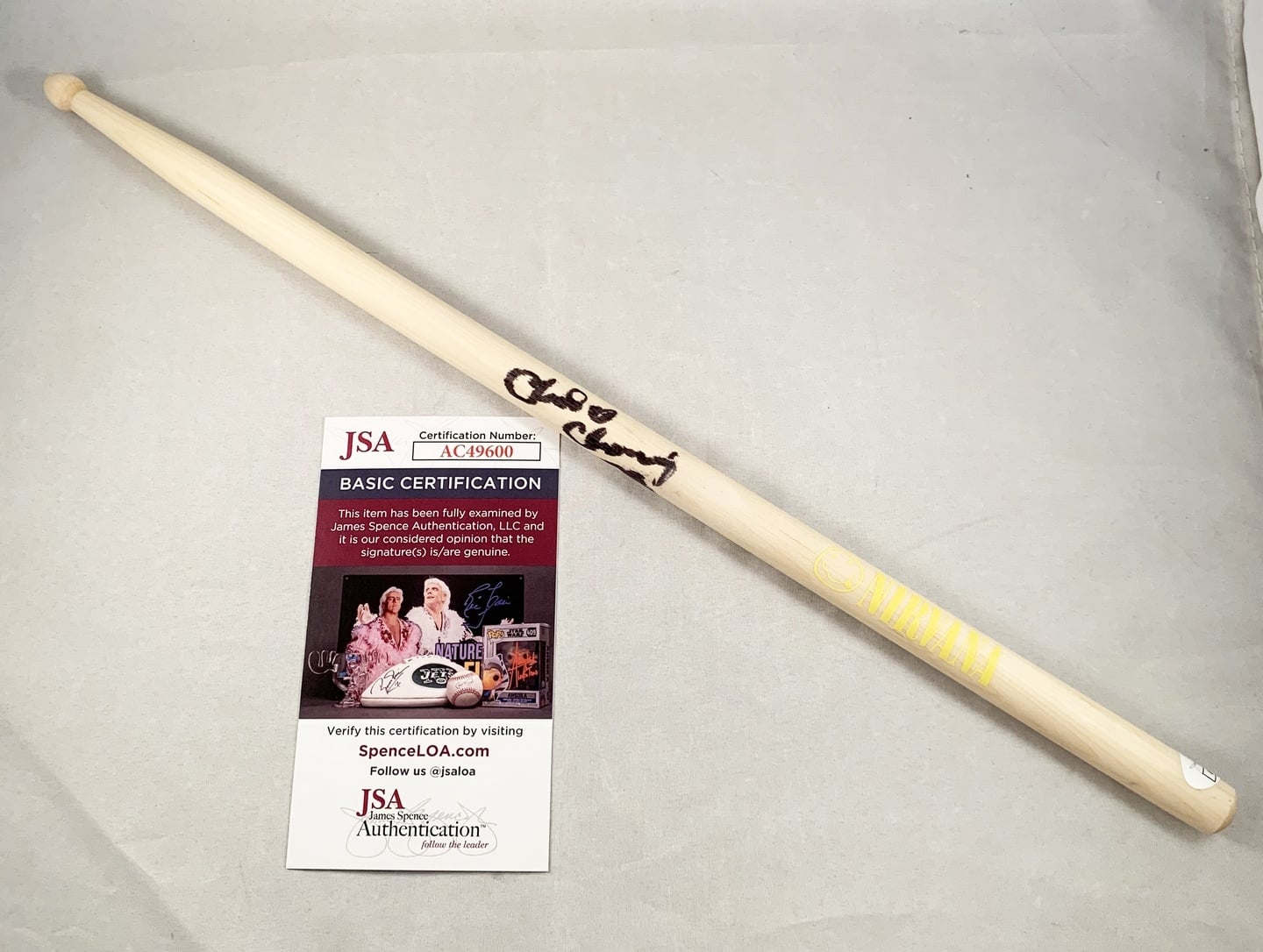 Chad Channing Signed Drumstick Nirvana JSA 1