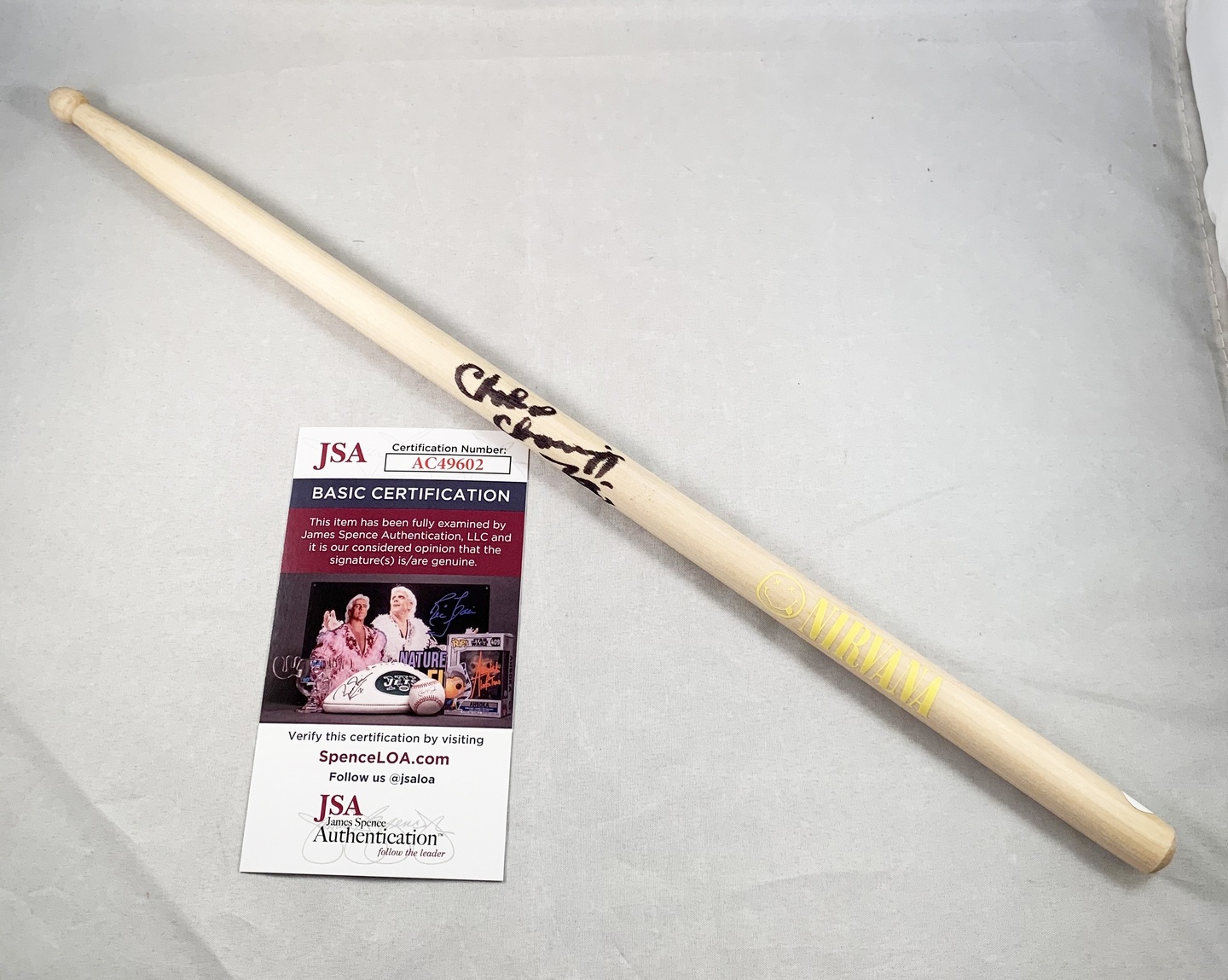 Chad Channing Signed Drumstick Nirvana JSA 2