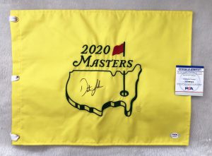 Dustin Johnson Signed Masters Flag 2020 Champion Golf Pin Flag JSA 1