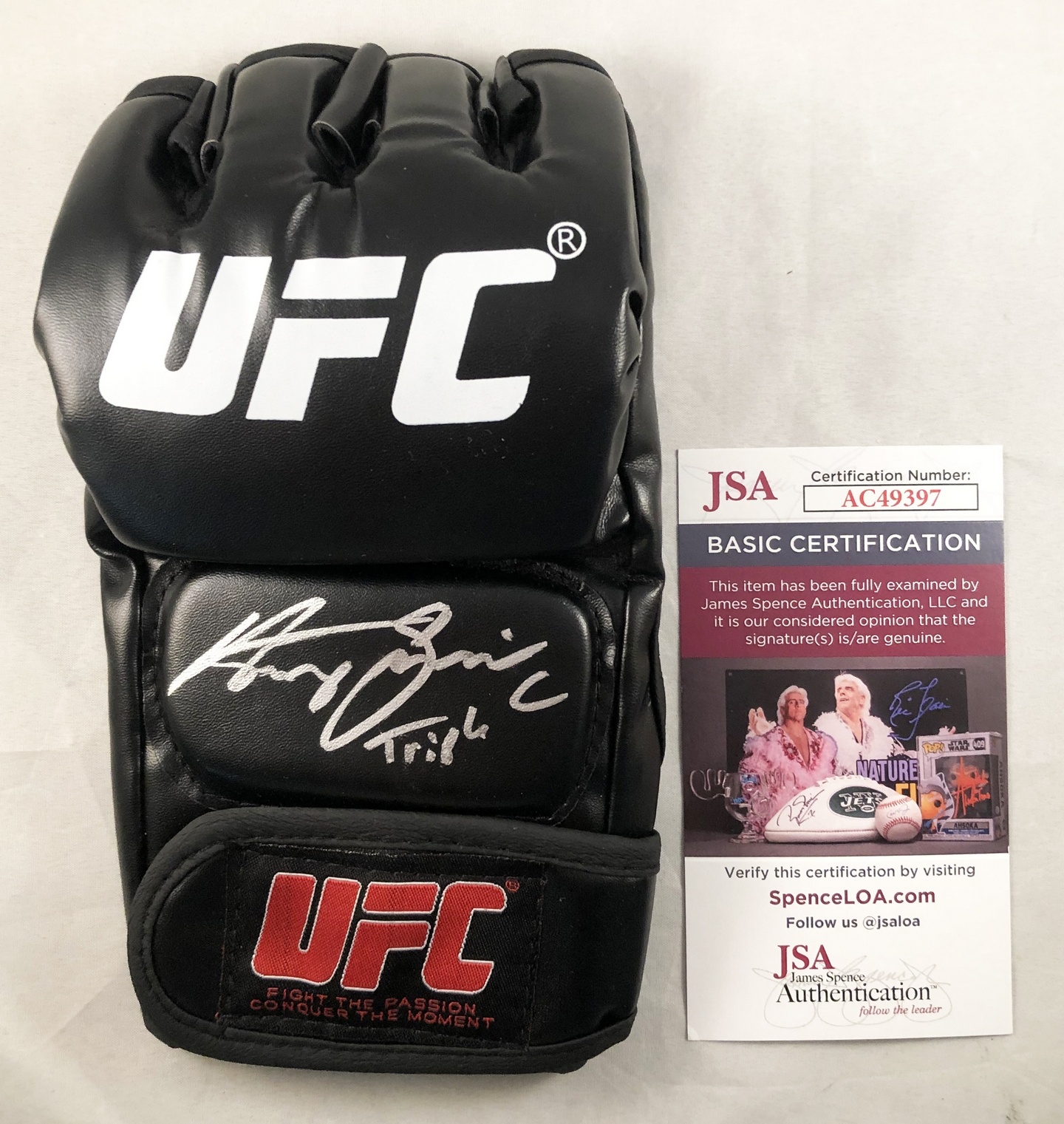 Henry Cejudo Signed UFC MMA Glove Triple C JSA 1