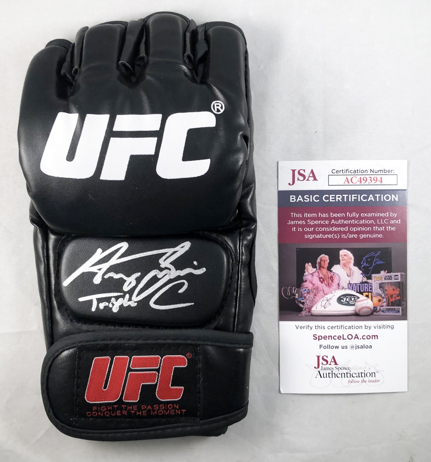 Henry Cejudo Signed UFC MMA Glove Triple C JSA 2