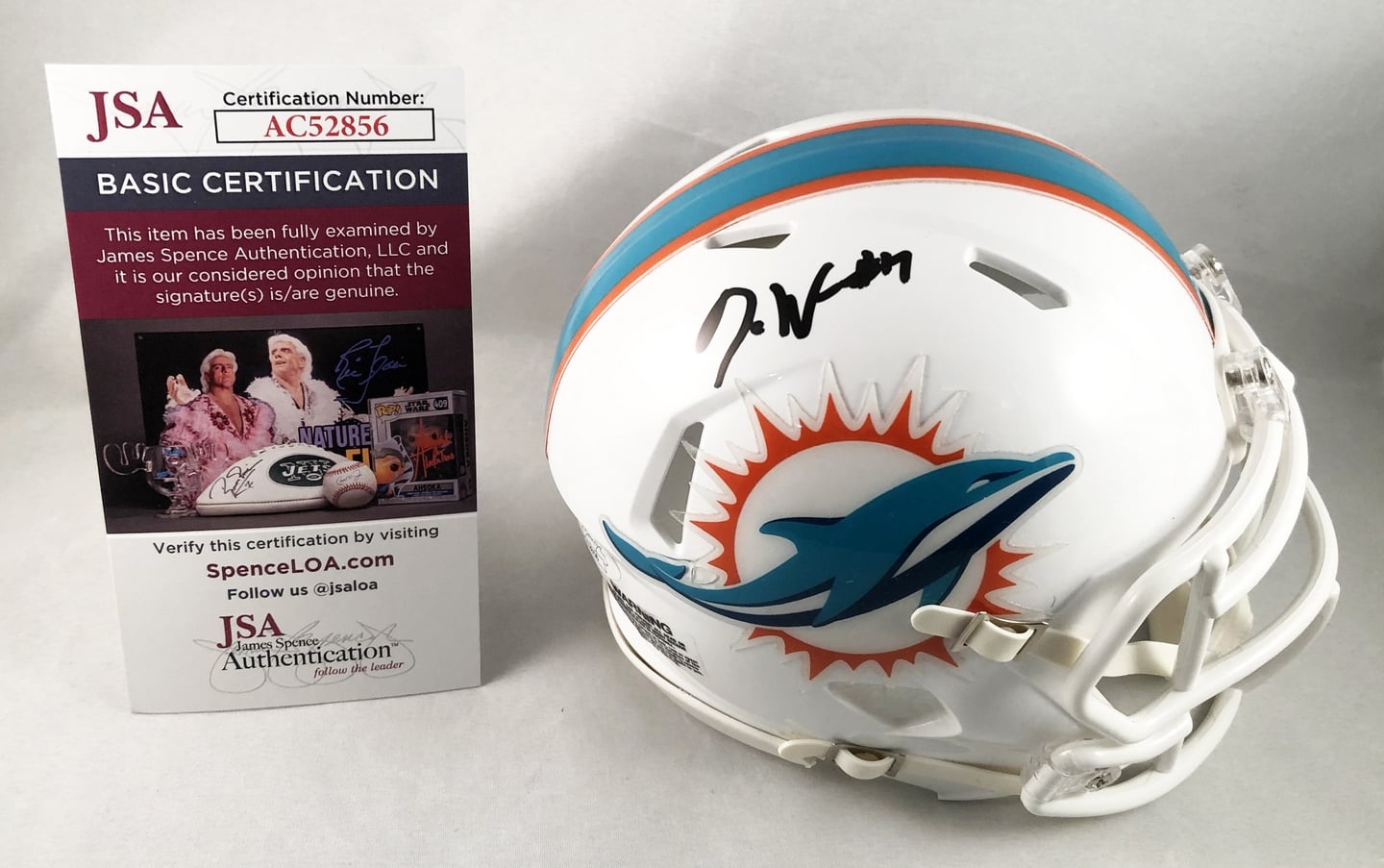 Miami Dolphins Jaylen Waddle Signed Mini Helmet JSA 6