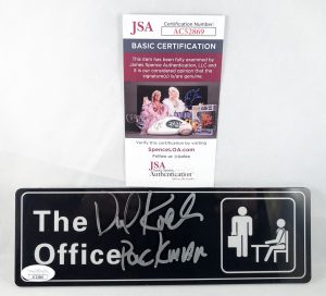 David Koechner Signed The Office Door Sign JSA Todd Packer