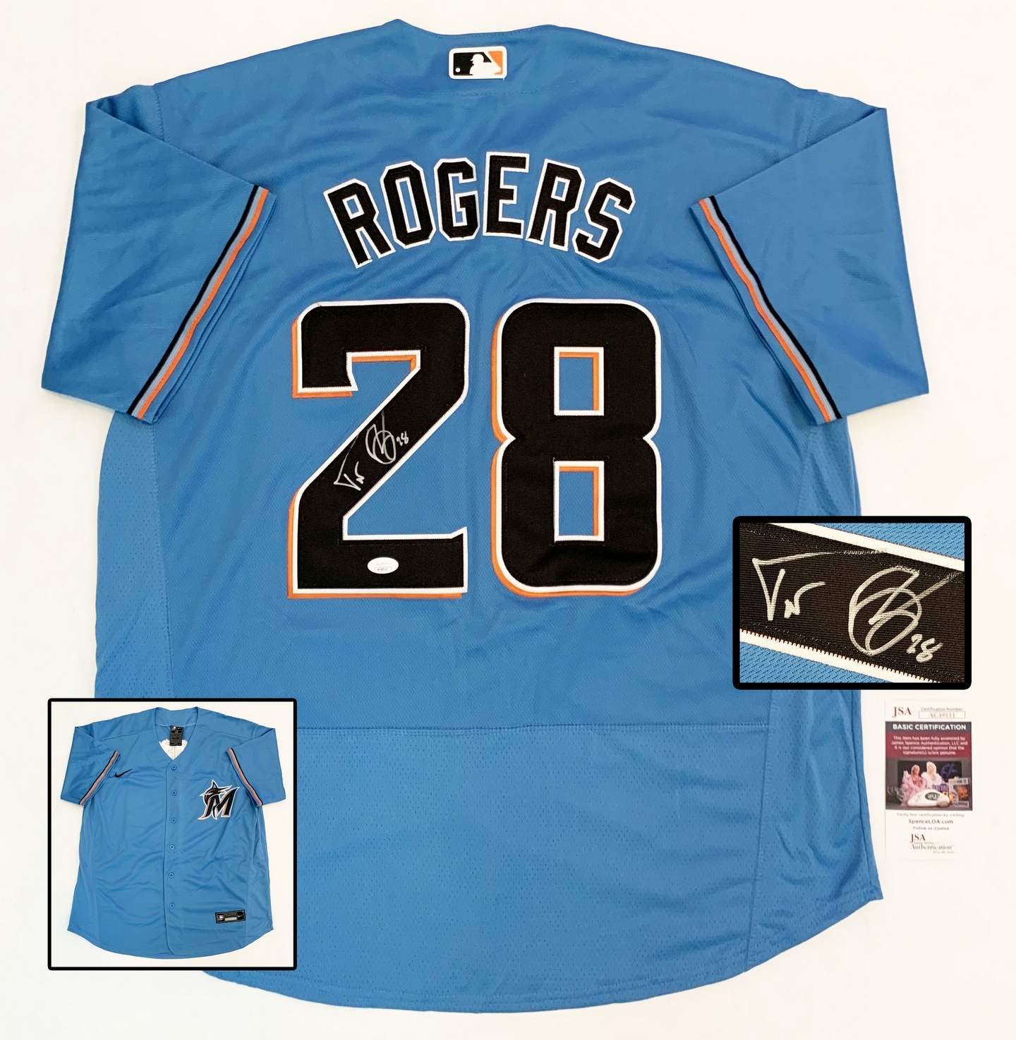 Miami Marlins Trevor Rogers Signed Jersey JSA