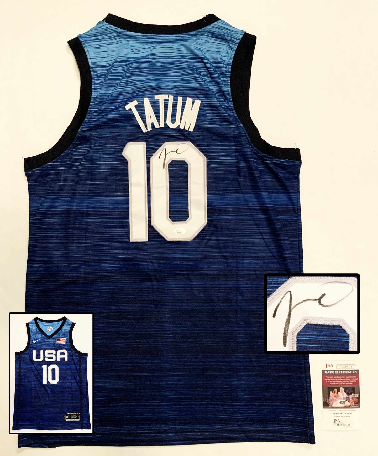 Jayson Tatum Signed Jersey Boston Celtics 2020 Tokyo Olympics JSA