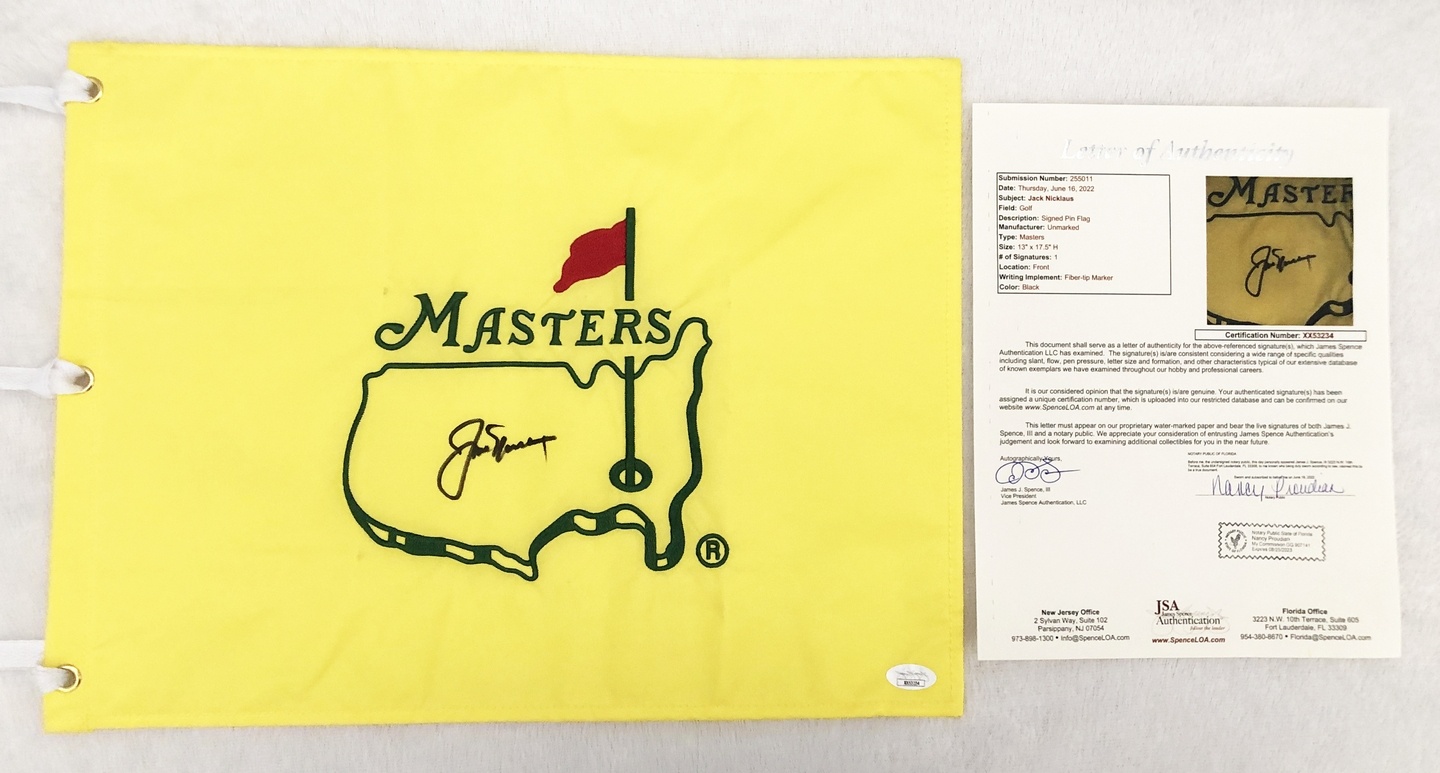 Jack Nicklaus Signed Masters Flag JSA