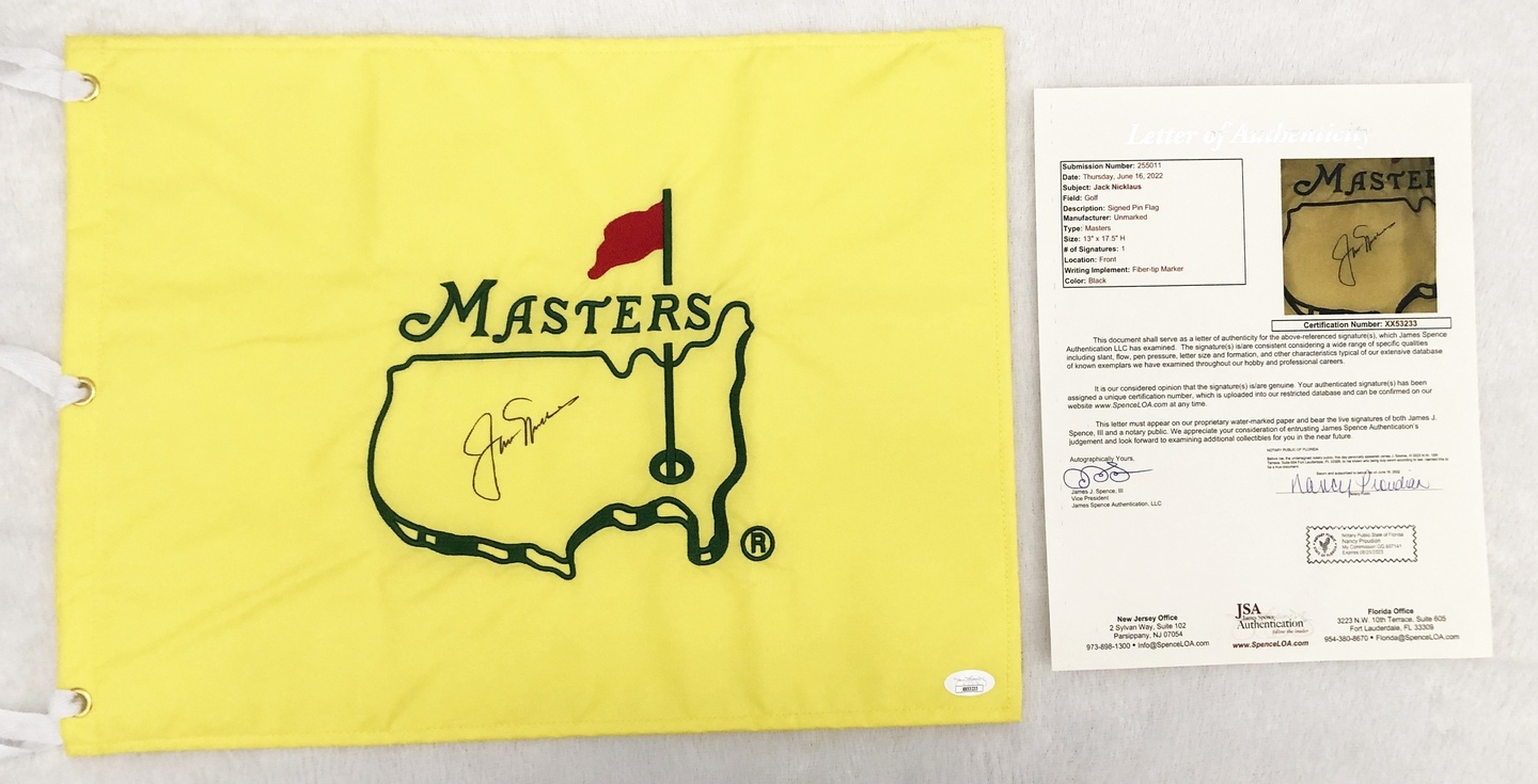 Jack Nicklaus Signed Masters Flag 1 JSA