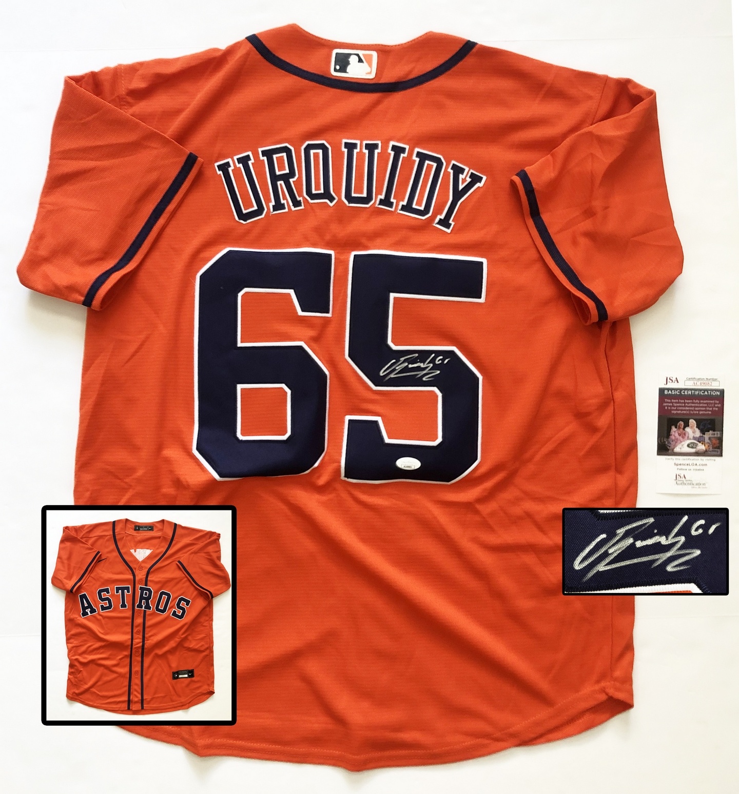 Houston Astros Jose Urquidy Signed Jersey JSA