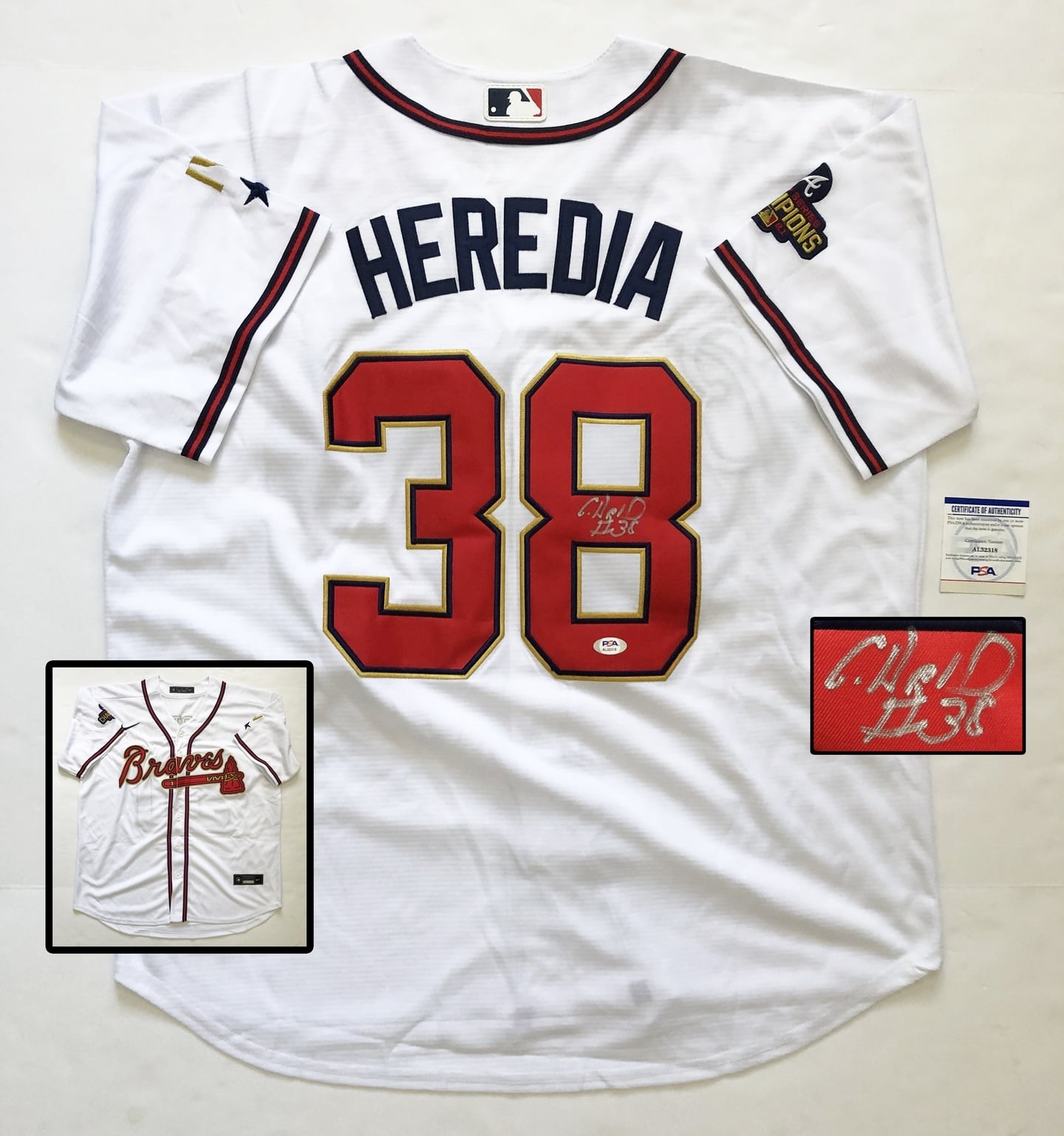 Atlanta Braves Guillermo Heredia Signed Jersey PSA/DNA