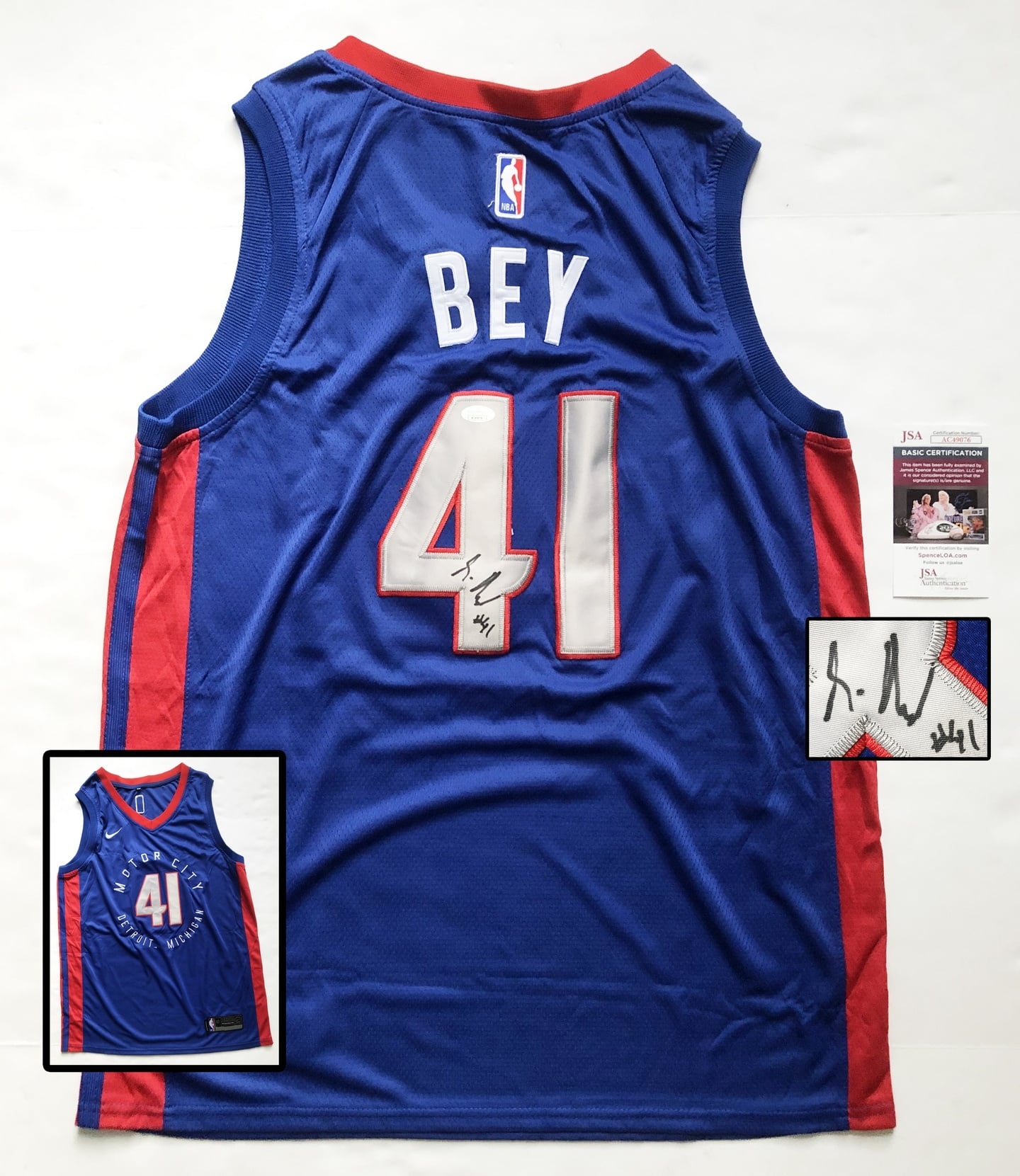 Detroit Pistons Saddiq Bey Signed Jersey JSA