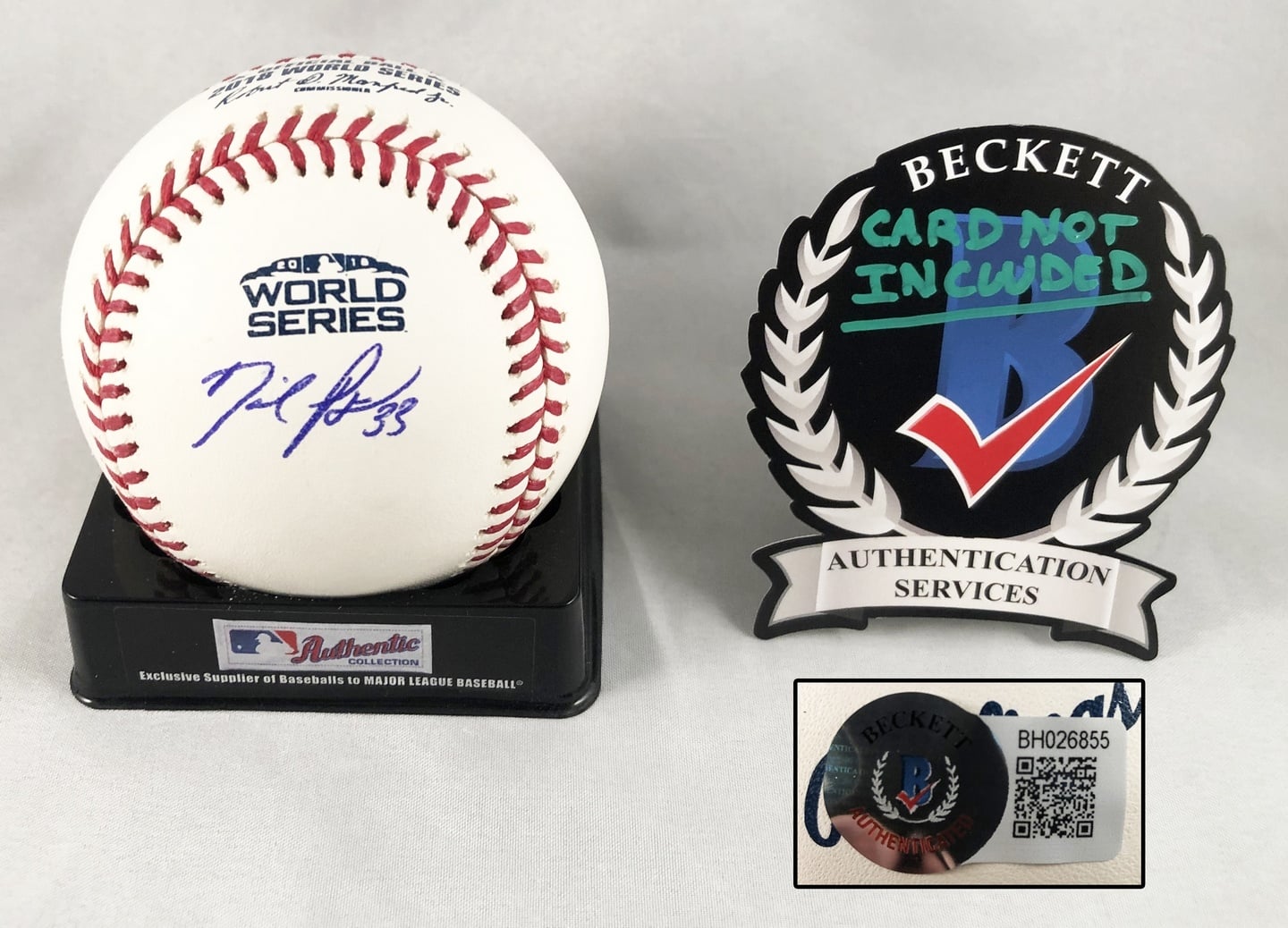 Boston Red Sox David Price Signed 2018 World Series Baseball Beckett