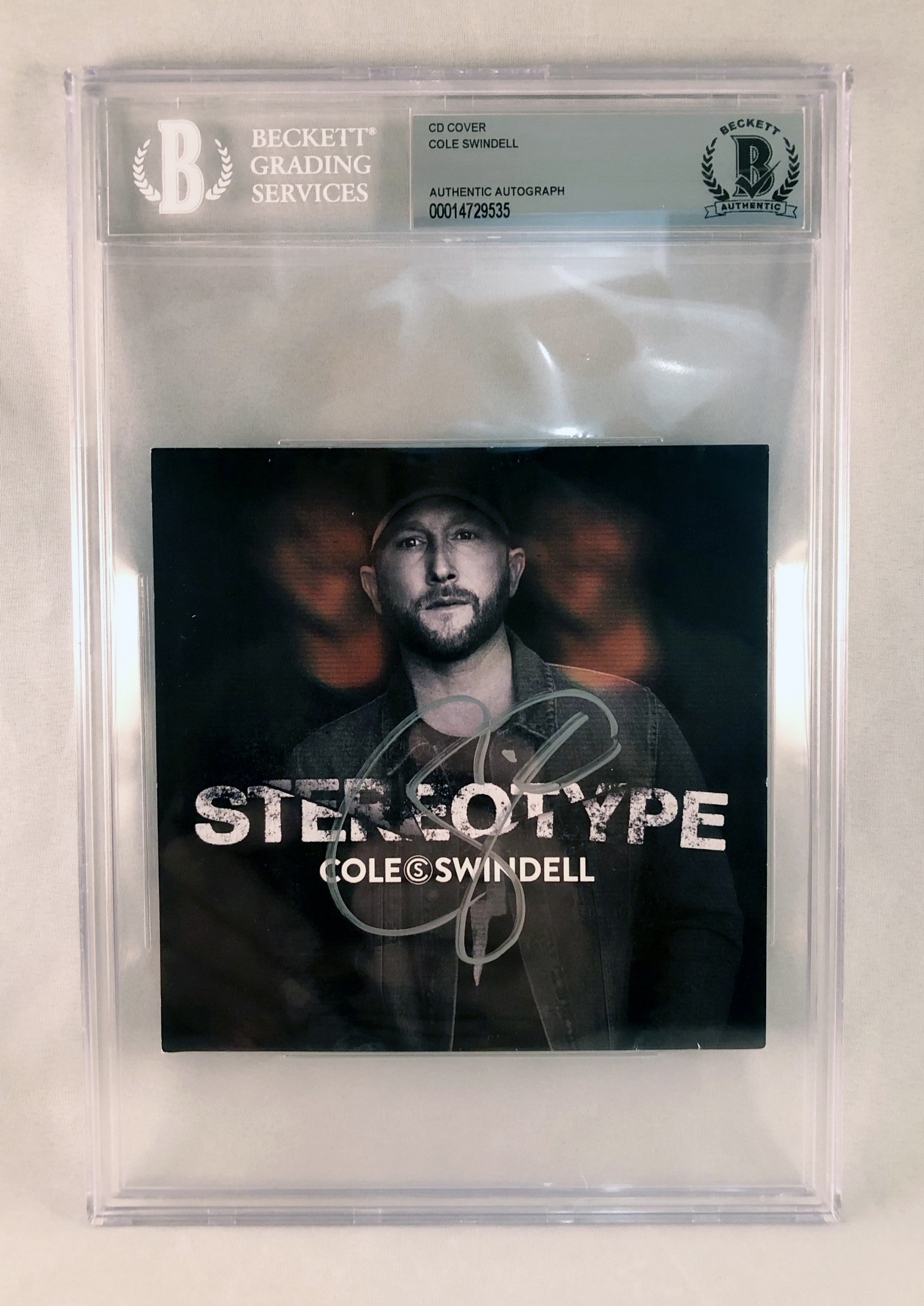 Cole Swindell Signed CD Cover Beckett BAS 1