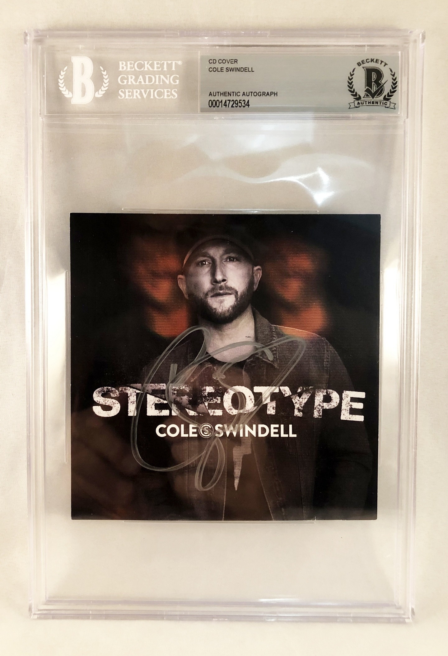 Cole Swindell Signed CD Cover Beckett BAS 2