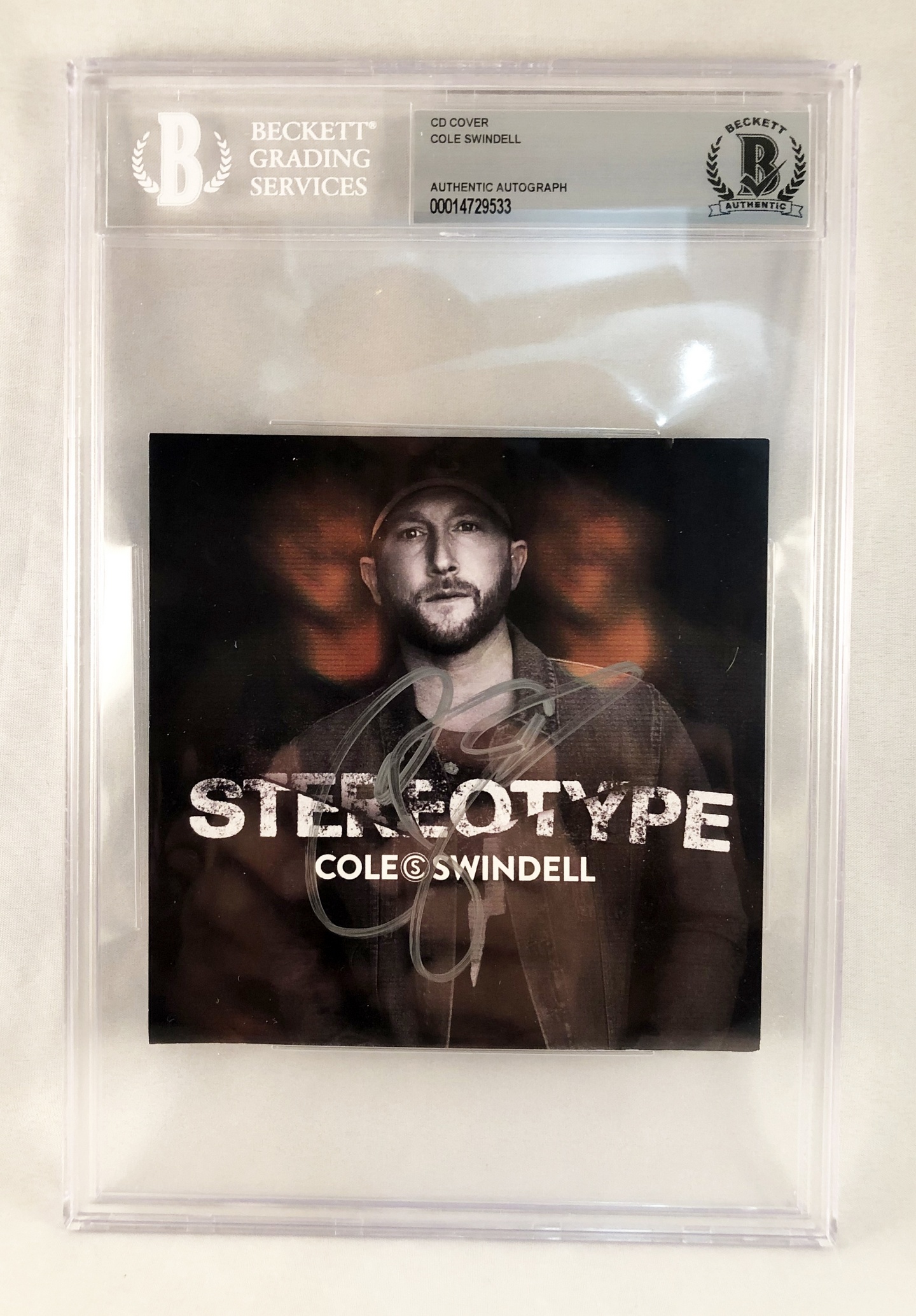 Cole Swindell Signed CD Cover Beckett BAS 3