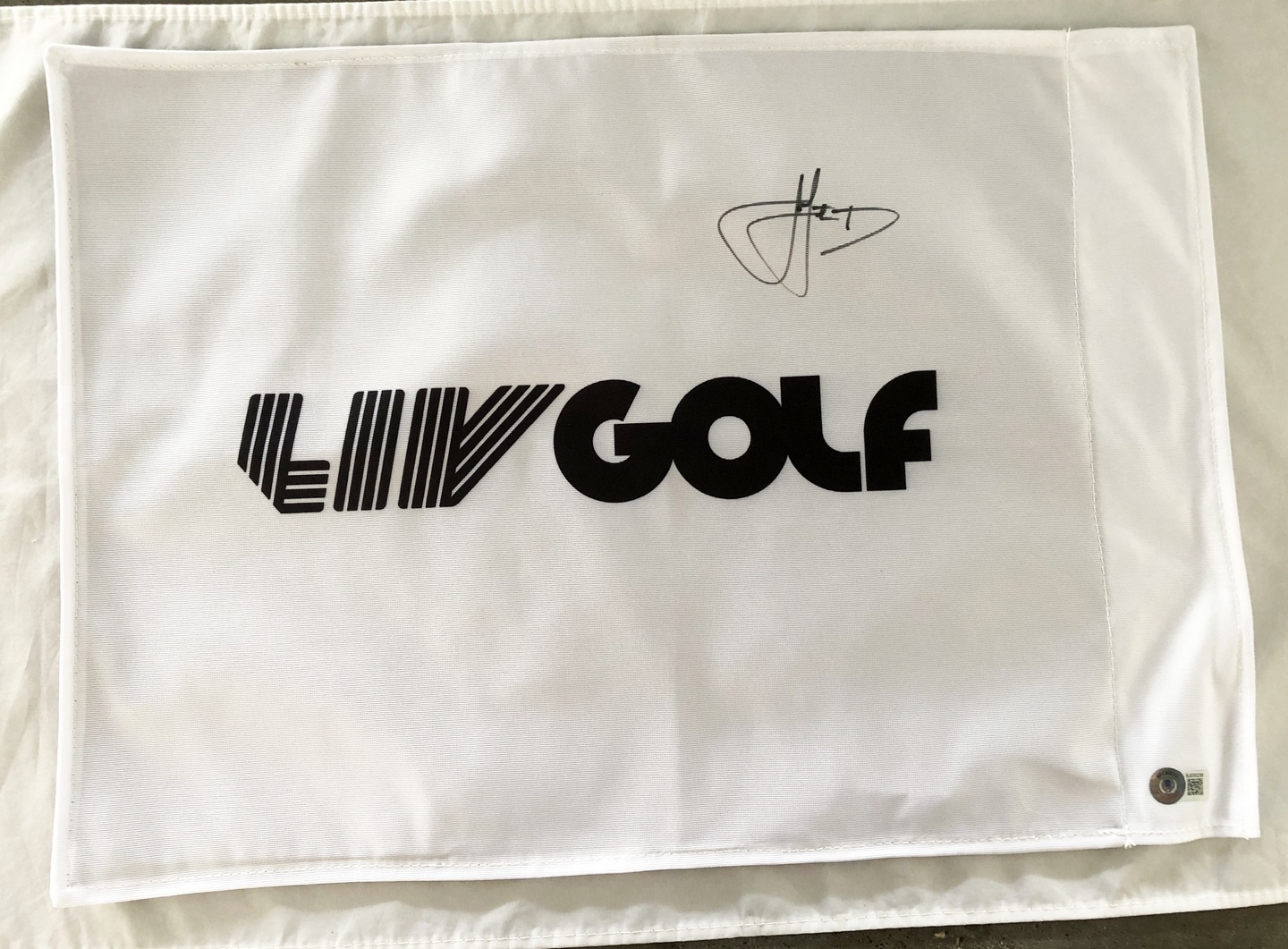 Cam Cameron Smith Signed Flag Liv Golf Beckett BAS