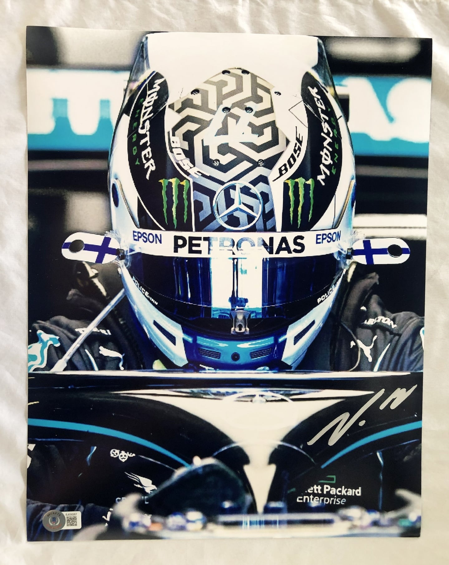 Valtteri Bottas Signed 11x14 Photo Beckett BAS Formula 1 F1 Alfa Romeo Mercedes 1