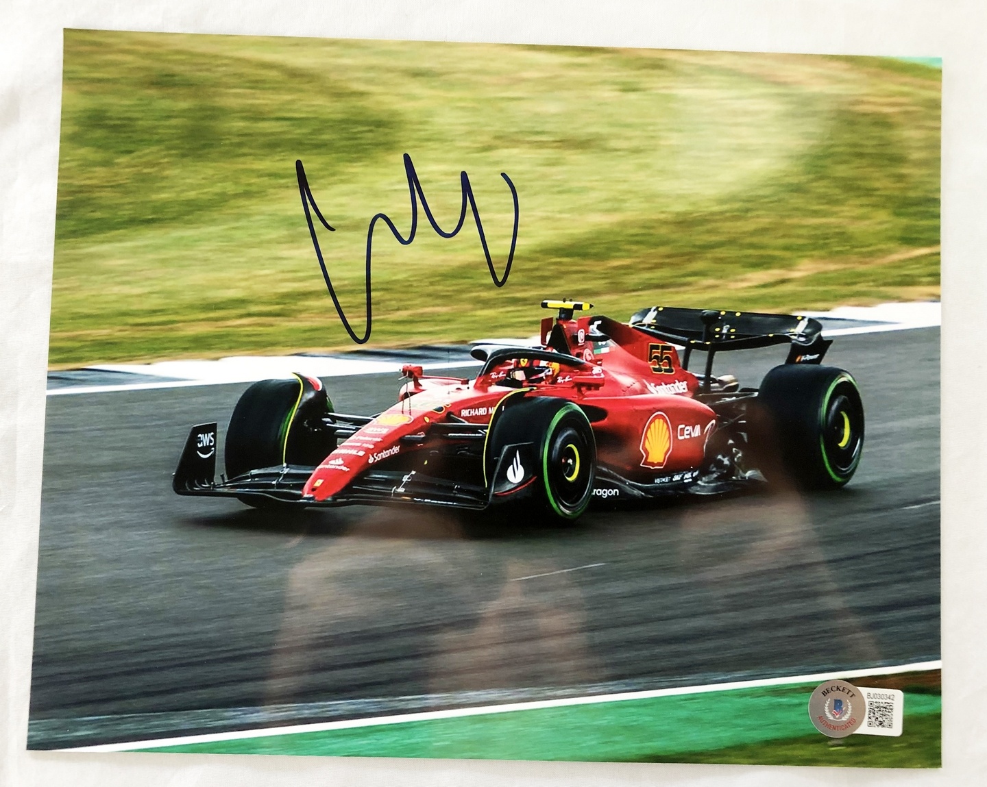 Carlos Sainz Signed 8x10 Photo Beckett BAS Formula 1 F1 Ferrari