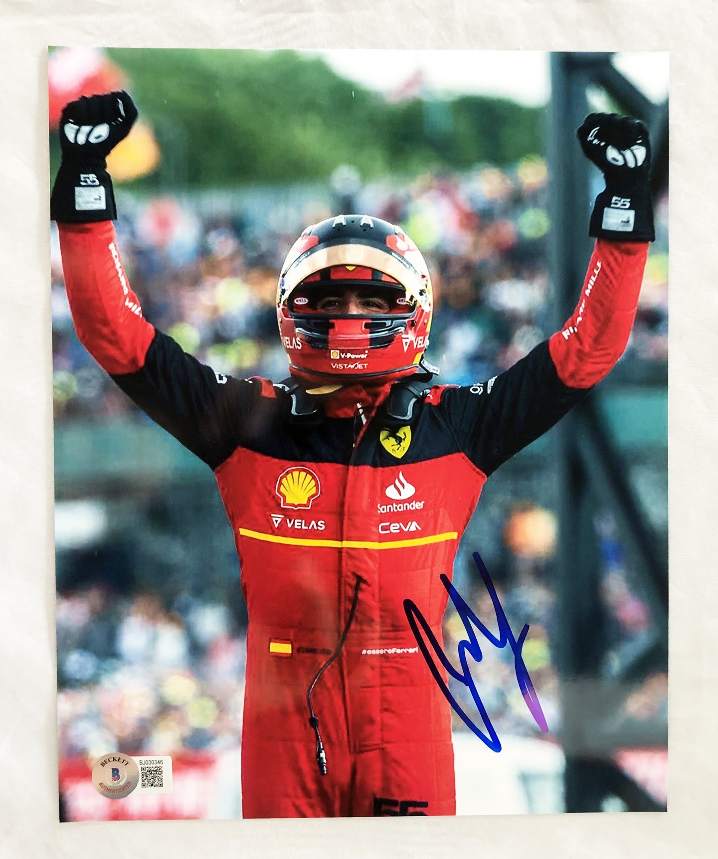 Carlos Sainz Signed 8x10 Photo Beckett BAS Formula 1 F1 Ferrari 4