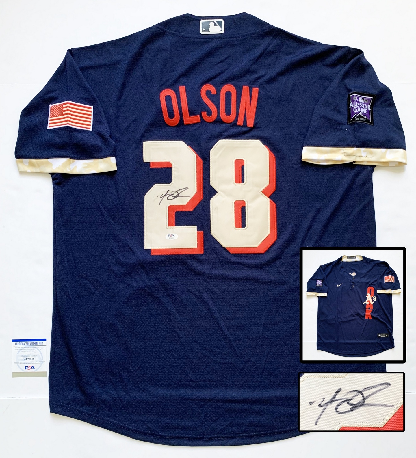 Matt Olson Signed Jersey Oakland A's 2021 All Star PSA/DNA