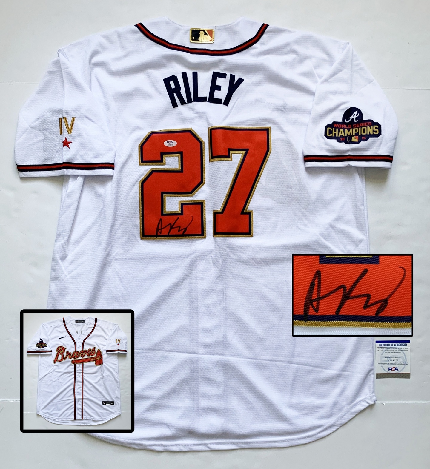 Austin Riley Signed Austin Riley Signed Jersey Atlanta Braves PSA/DNA - Memorabilia For Less