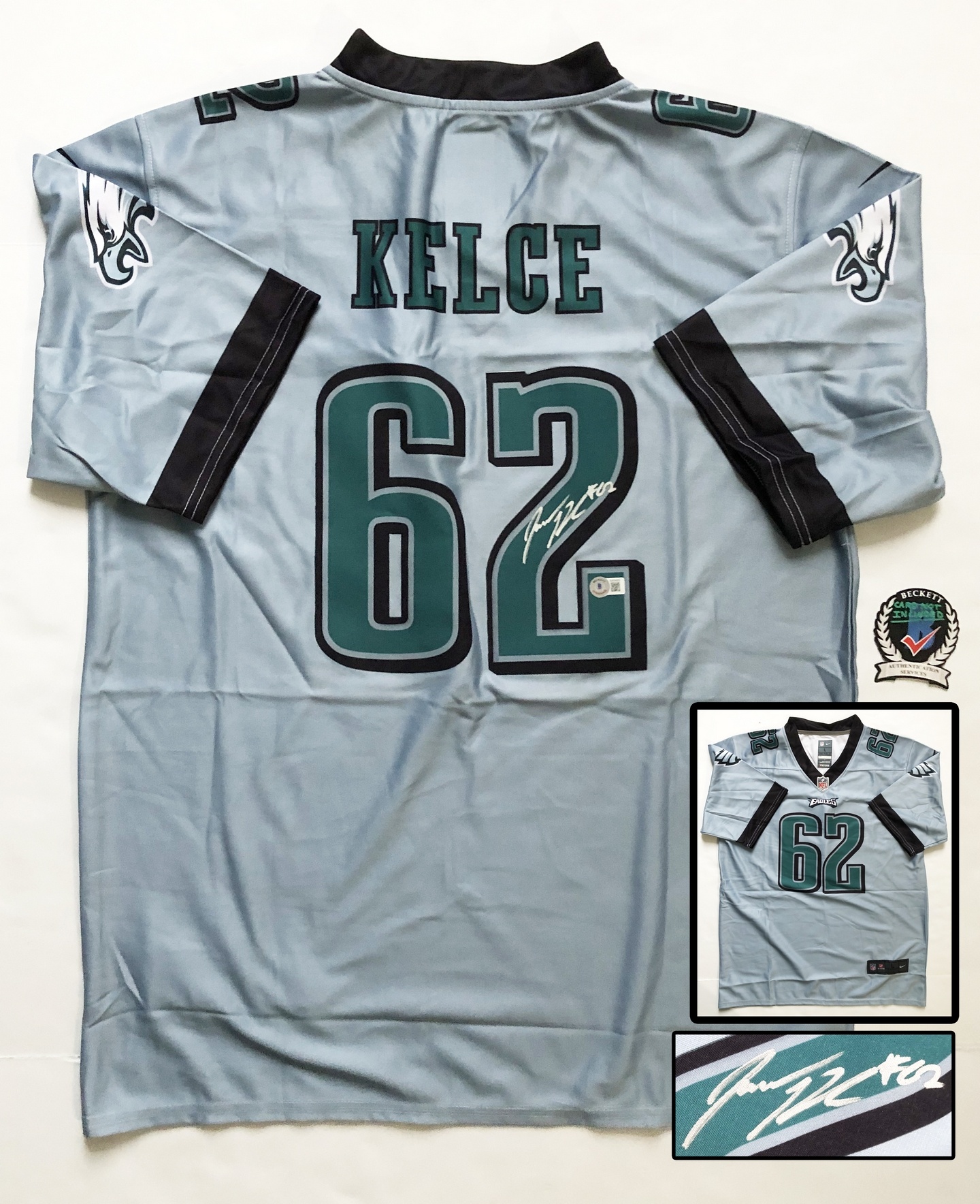 Jason Kelce Signed Jersey Philadelphia Eagles Beckett BAS