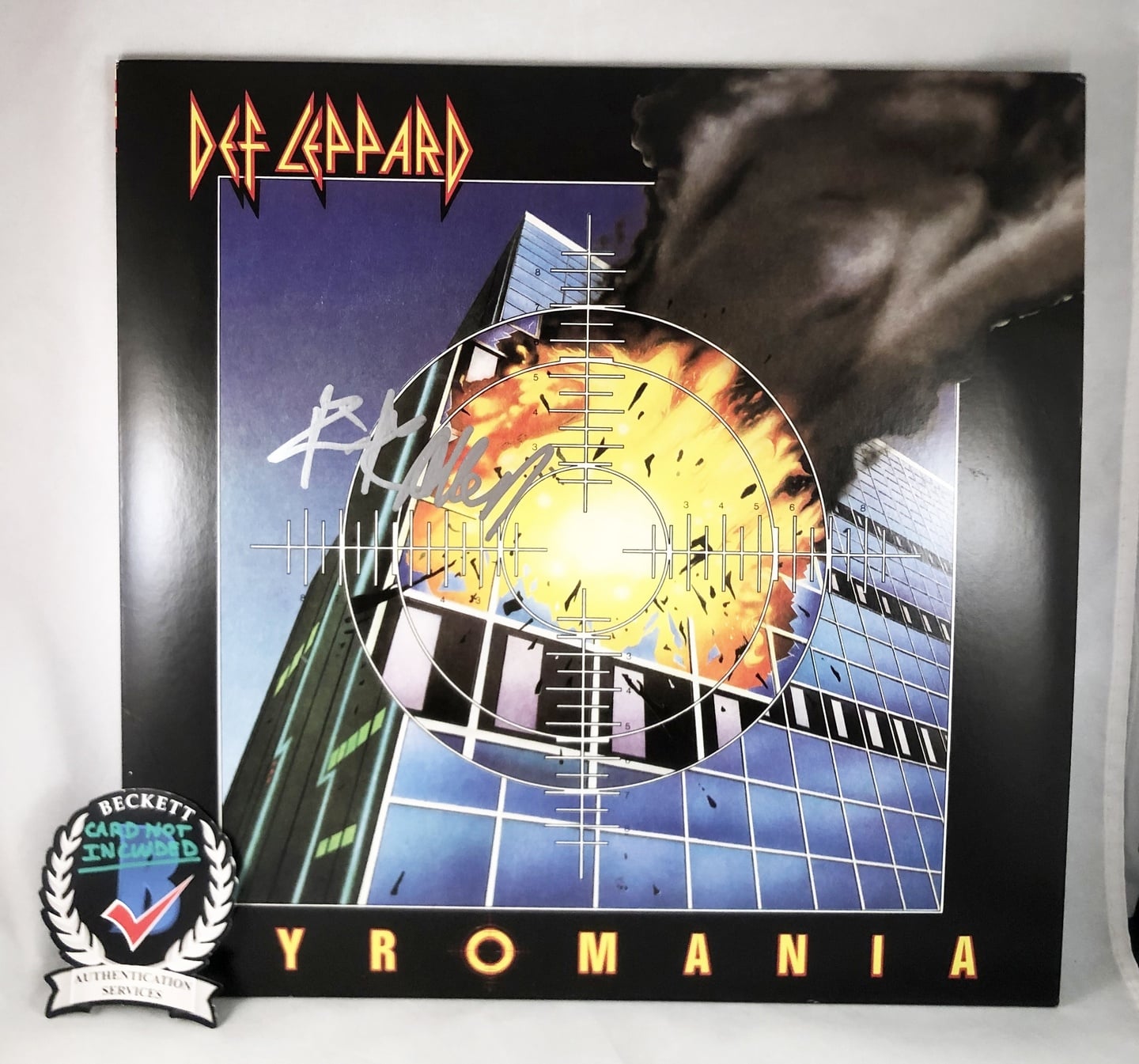 Rick Allen Signed Vinyl LP Album Pyromania Beckett BAS
