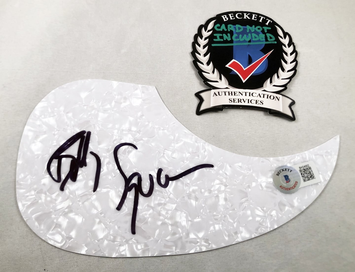 Billy Squier Signed Acoustic Pickguard Beckett BAS